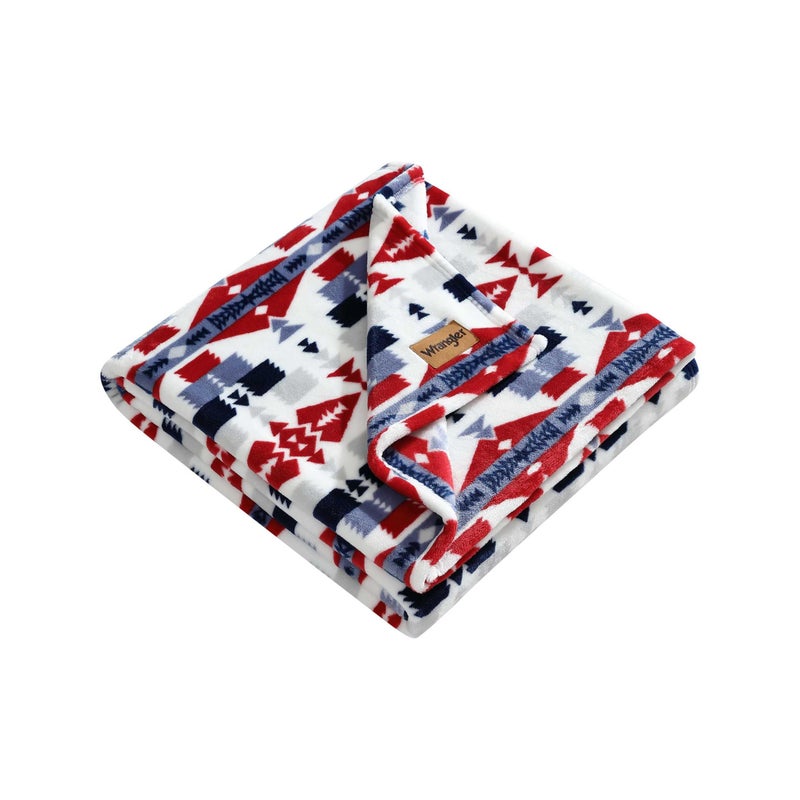 Wrangler - Throw Blanket  Soft Plush Fleece Bedding  Yellowstone Inspired  Western Decor for Bed or Couch (Nolan Blue  50"" x 70"") - Image 1