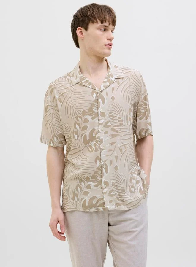 JJ Rebel by Jack & Jones JJ REBEL Printed Resort Collar Short Sleeve Shirt