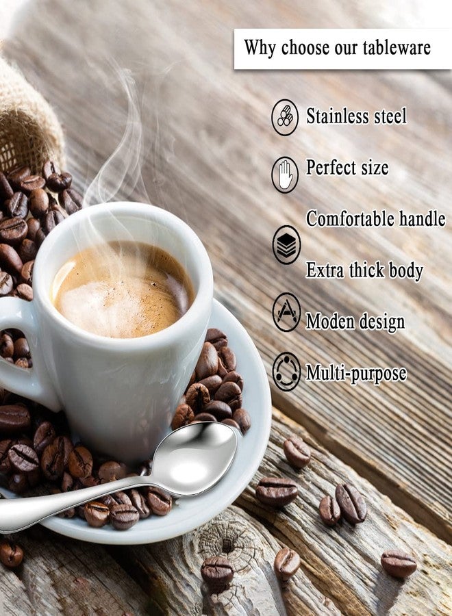 Kyraton 5.5" Mini Coffee Spoons - Stainless Steel, Set of 6 for Parties & Weddings - Image 4