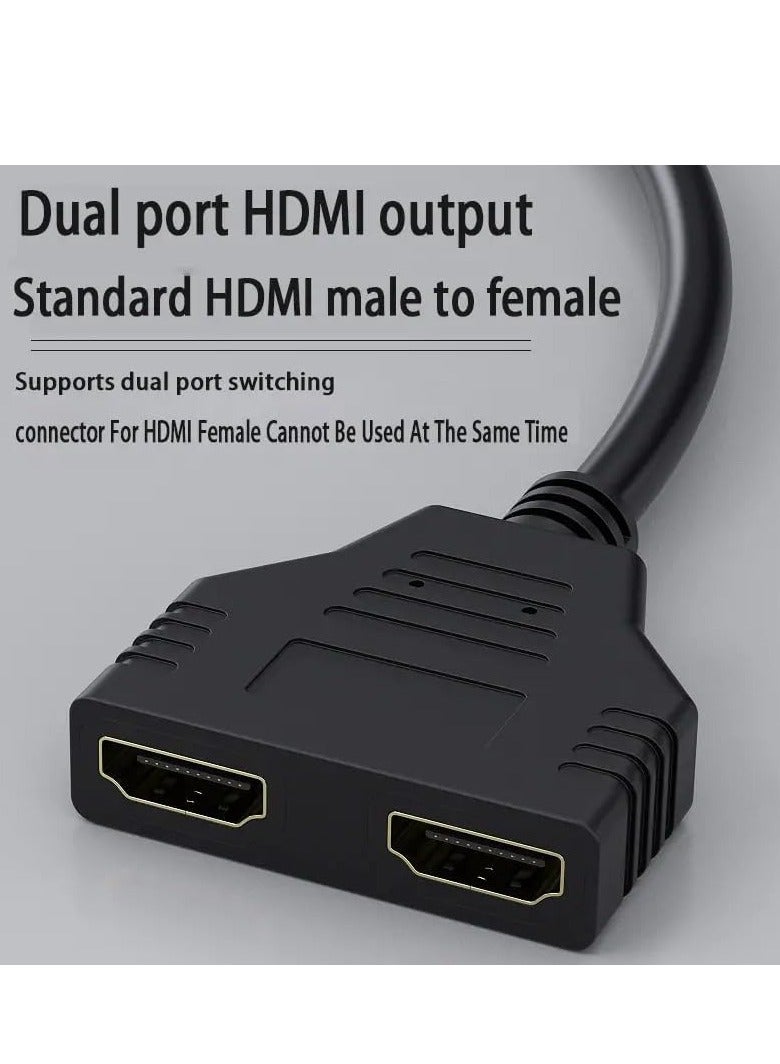 1pc HDMI Cable Splitter 1 in 2 Out HDMI Adapter Cable HDMI Male to Dual HDMI Female 1 to 2 Way, Support Two TVs at The Same Time, Signal One In Two Out  - Image 5
