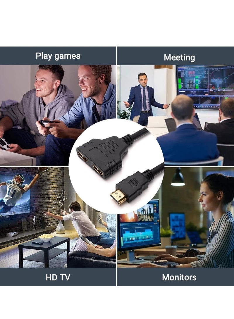 1pc HDMI Cable Splitter 1 in 2 Out HDMI Adapter Cable HDMI Male to Dual HDMI Female 1 to 2 Way, Support Two TVs at The Same Time, Signal One In Two Out  - Image 4