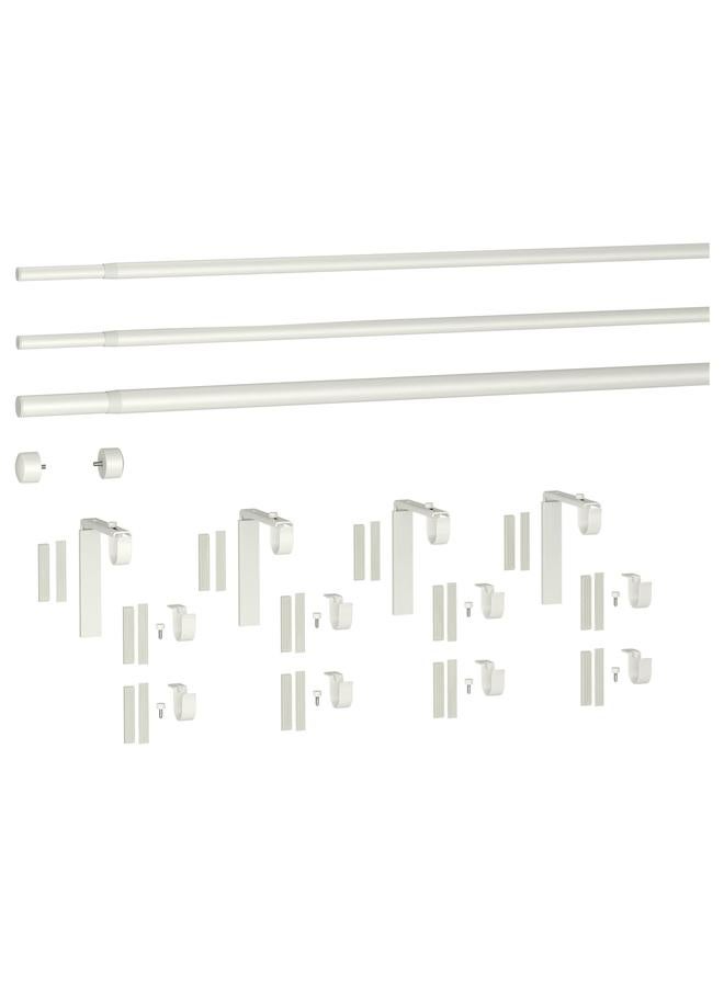 Zaboon Triple Curtain Rod Combination, White, 120-210 Cm - Image 3