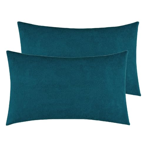 GADDA CO Ultra Soft Pillow Protectors with Zipper Standard Size - Set of 2 Breathable Pillow Covers - 100% Protection Against Stains, Dust & Dirt - Machine Washable (Peacock) - Image 1