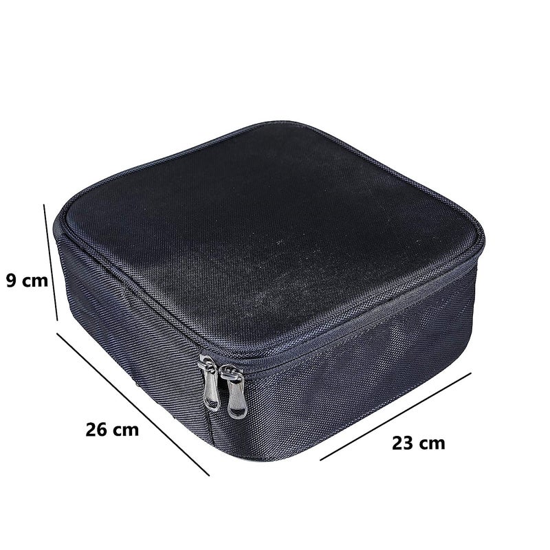 RGkJAS Cosmetic Makeup Kit Storage Organizer Nylon Professional Travel Toiletry Vanity Bag with Adjustable Compartment for Cosmetics Makeup Brushes Toiletry Jewelry Digital Accessories Black - Image 4