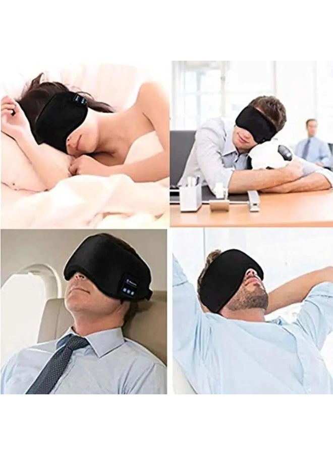 Soft sleep mask with built-in Bluetooth headphones - ideal for travel, meditation, and listening to music; rechargeable. - Image 2