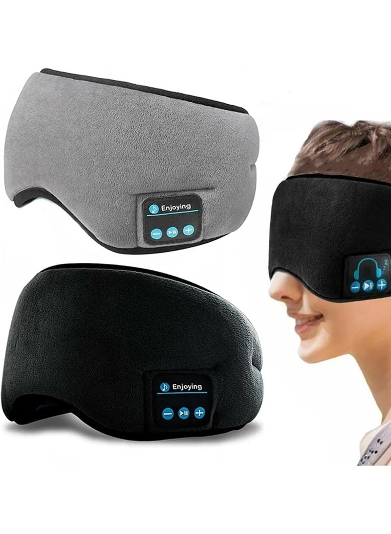 Soft sleep mask with built-in Bluetooth headphones - ideal for travel, meditation, and listening to music; rechargeable. - Image 4
