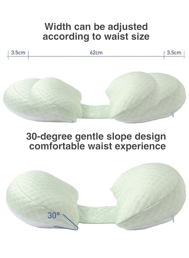 Maternity Pregnancy Pillow for Women Soft Pregnancy Body Pillow Back Hip Leg Support Maternity Pillow with Removable and Adjustable Pillow Cover  Maternity Sleep Pillow (Khaki) - Image 3