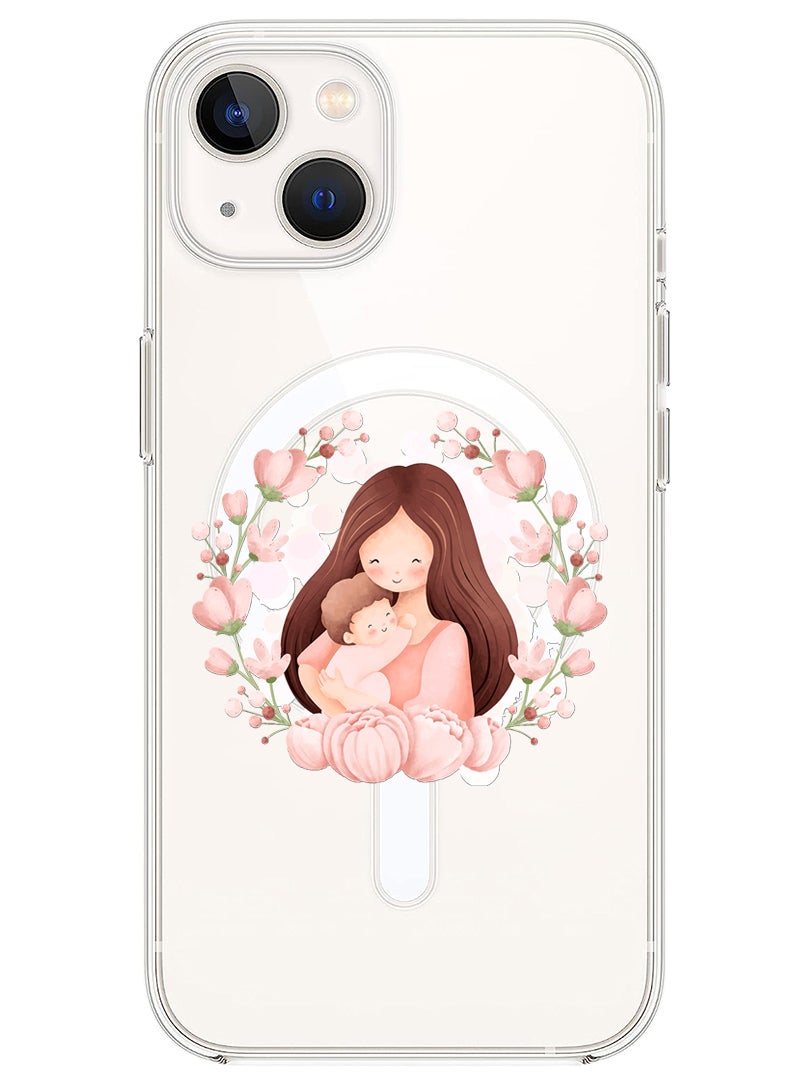 Theodor Magnetic Case for iPhone 13 6.1-inch Compatible with MagSafe Wireless Charging, Shockproof Phone Bumper Cover Mothers love - Image 1