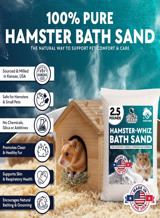 BILLY BUCKSKIN HOME & BEAUTY 2.5 LB. Hamster Sand Bath - Dust Free, All Natural Volcanic Ash for Fur Health - Sand Bath for Chinchillas, Gerbils, Mice, Degus & All Small Pets - Made in USA - Hamster Accessories by Billy Buckskin - Image 2