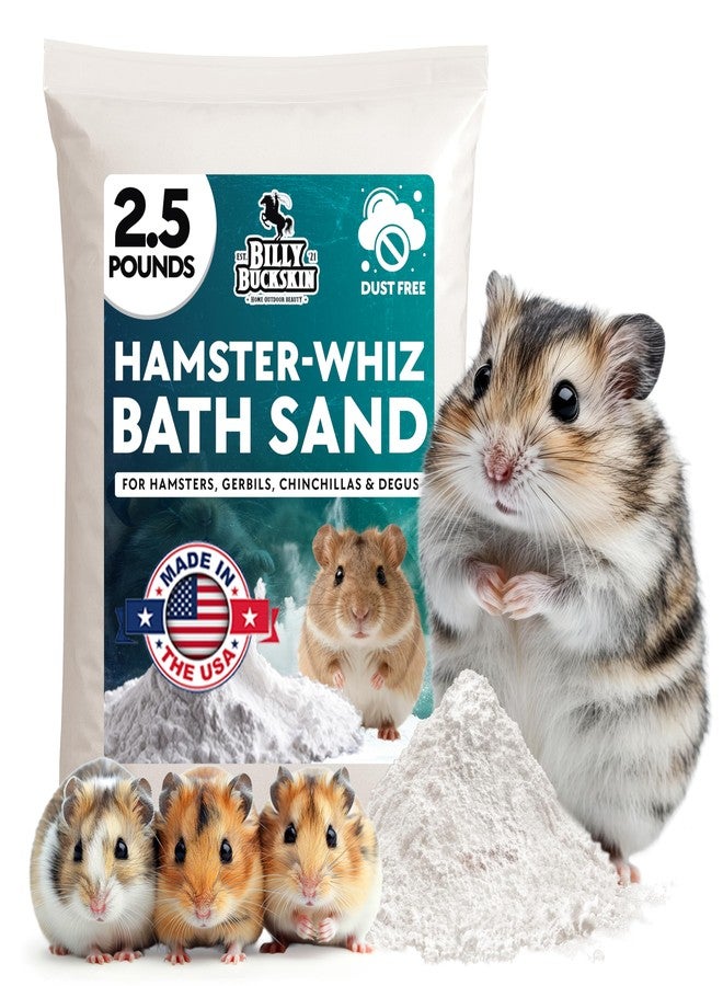 BILLY BUCKSKIN HOME & BEAUTY 2.5 LB. Hamster Sand Bath - Dust Free, All Natural Volcanic Ash for Fur Health - Sand Bath for Chinchillas, Gerbils, Mice, Degus & All Small Pets - Made in USA - Hamster Accessories by Billy Buckskin - Image 1