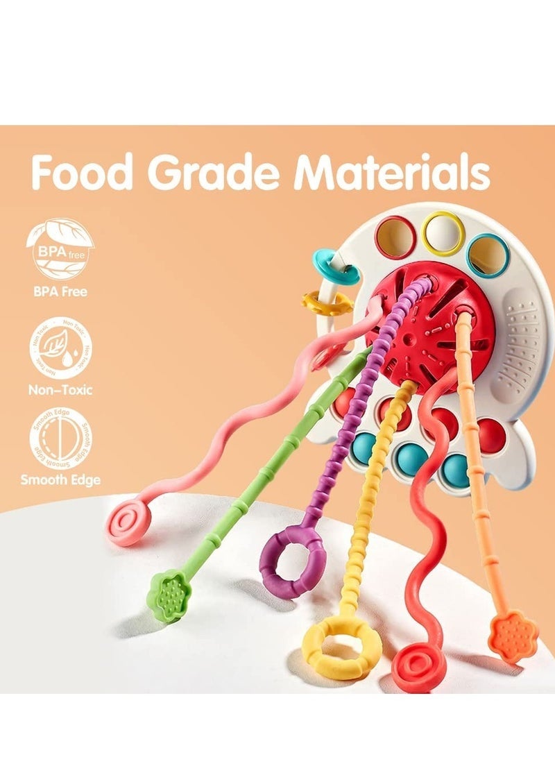 دوركو طفل مونتيسوري الحسية لعبة الأسنان الرضع دفع وسحب لعبة الأطفال السيليكون سحب سلسلة لعبة النشاط التنموي لعبة الأسنان - Image 5
