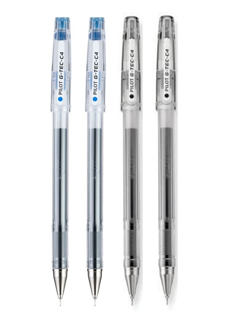 PILOT 4-Piece G-Tec Ultra Fine Roller Pen 0.4mm Tip Multicolour  - Image 1