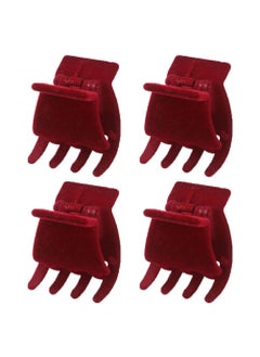 Beaupretty 4pcs Ponytail Artifact Mini Barrettes Women Jaw Clips Hair Claw Clip Goody Hair Clips for Women Small Jaw Clips for Hair Tiara Red Small Hair Catch The Side Velvet Miss