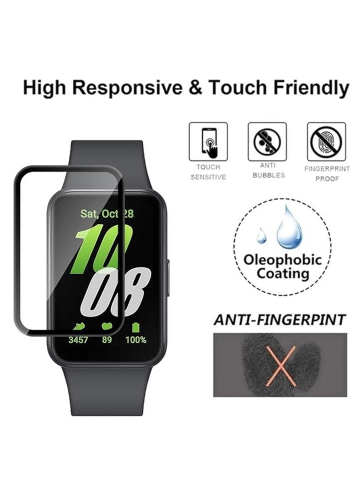 Screen Protector for Samsung Galaxy Fit 3 Ultra Clear PMMA Curved Film Soft Protective Full Coverage Film Accessories Compatible with Samsung Watch Fit 3