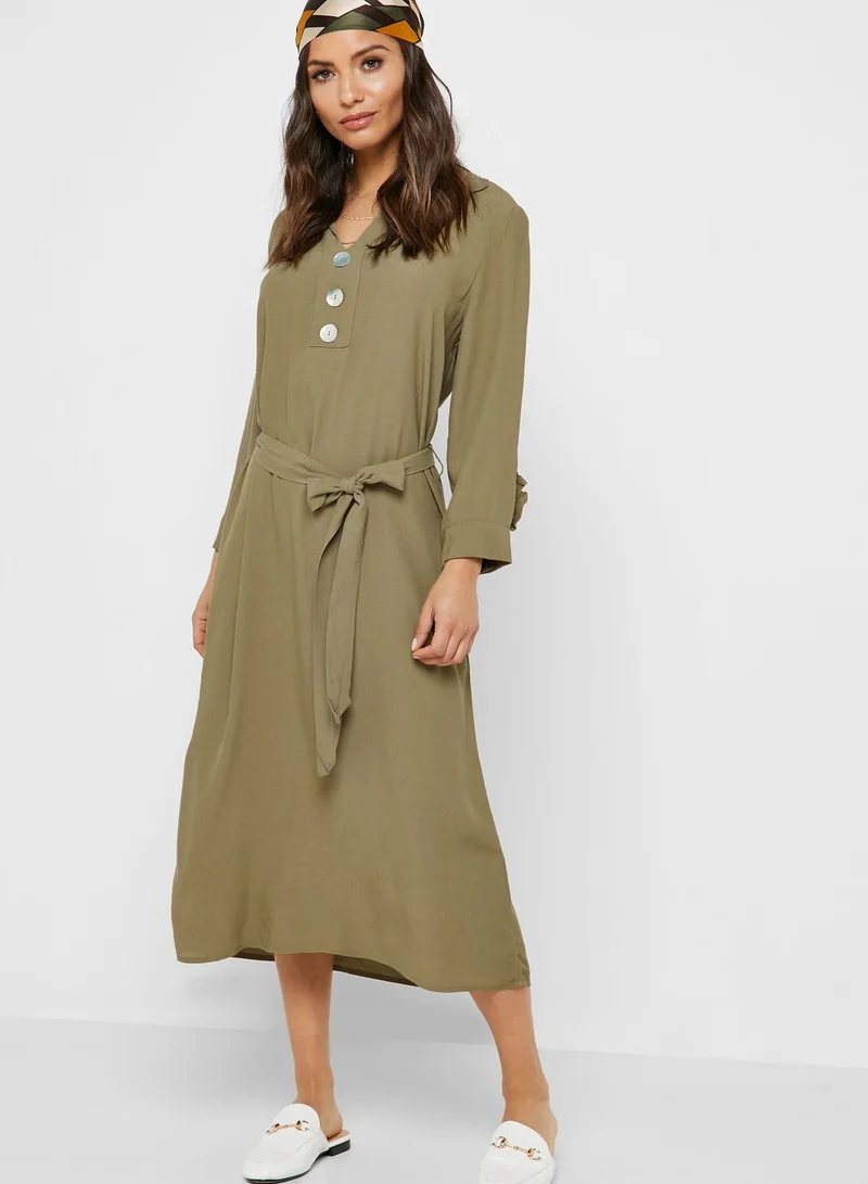 KOTON Button Detail Belted Dress