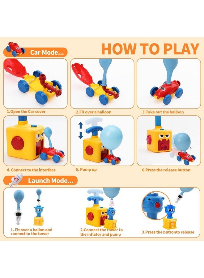 Galaxy Hi-Tech Balloon Launcher Car Toy Set, Balloon Powered Car Toys, Balloon Racers Toy with Pump Creative Inflatable Racing Car for Kids Intelligence Education Children's Toys-Multicolour - Image 2