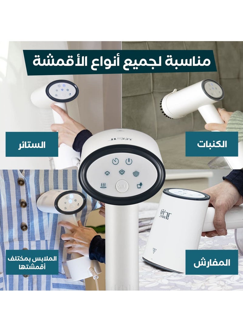 ريبال مكواة بخار محمولة ومكواة بخار للملابس - مكواة بخار قوية للملابس بقوة 1600 واط لإزالة التجاعيد والوبر والشعر - مكواة بخار محمولة خفيفة الوزن للسفر للثياب والقمصان - Image 3