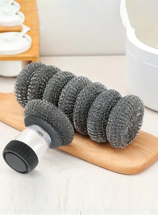 CATANES Soap Dispenser Palm Brush Sponge For Kitchen Sink Pan Pot Oven And Other Dish Scrubber With Holder Easy To Use Heavy Duty 9x9x13 Cm Multicolour - Image 4