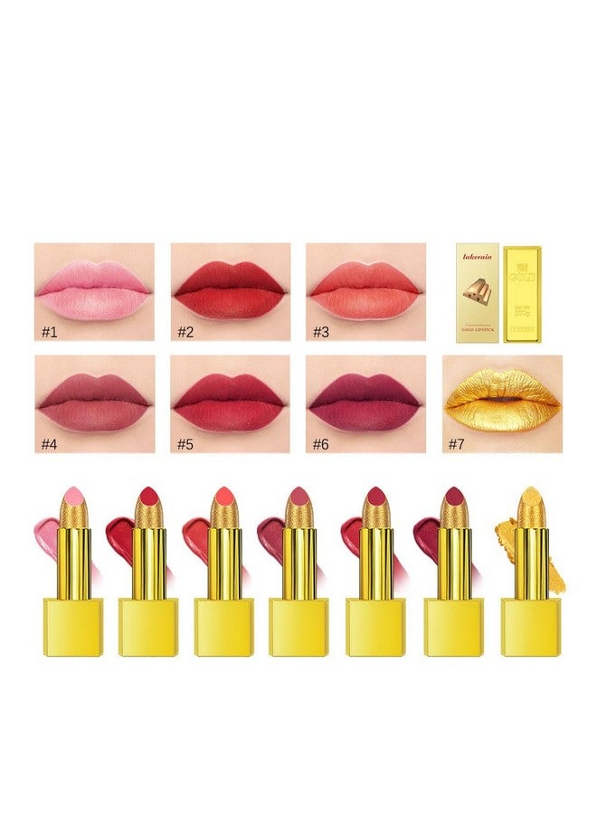 BEUKING Gold Lipstick Velvet Nude Red Pink Lip Tint Nonsmudge High Pigment Not Fade Smooth Longlasting Wear Nonstick Cup Waterproof Matte Lady Lip Gloss For Girl Women Lady Daily Lip Makeup (7) - Image 2