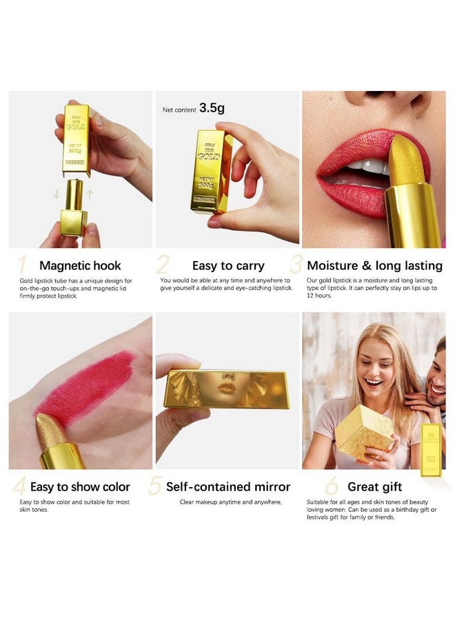 BEUKING Gold Lipstick Velvet Nude Red Pink Lip Tint Nonsmudge High Pigment Not Fade Smooth Longlasting Wear Nonstick Cup Waterproof Matte Lady Lip Gloss For Girl Women Lady Daily Lip Makeup (7) - Image 4