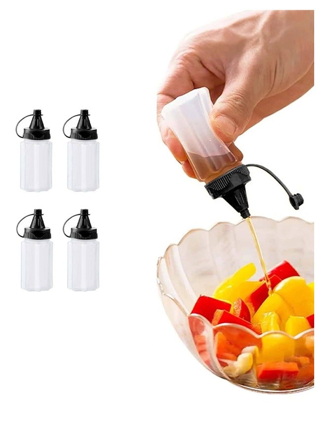 4-Piece Squeeze Bottle For Sauces, Outdoor Barbecue, Picnic, ketchup and any Sauce Distribution Bottle (Black) - Image 1
