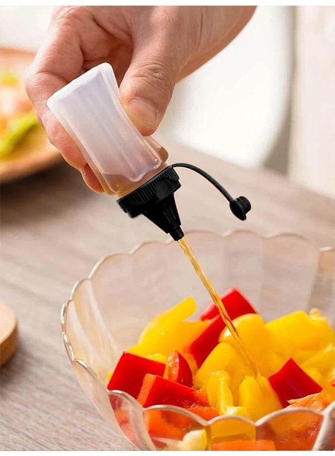 4-Piece Squeeze Bottle For Sauces, Outdoor Barbecue, Picnic, ketchup and any Sauce Distribution Bottle (Black) - Image 4