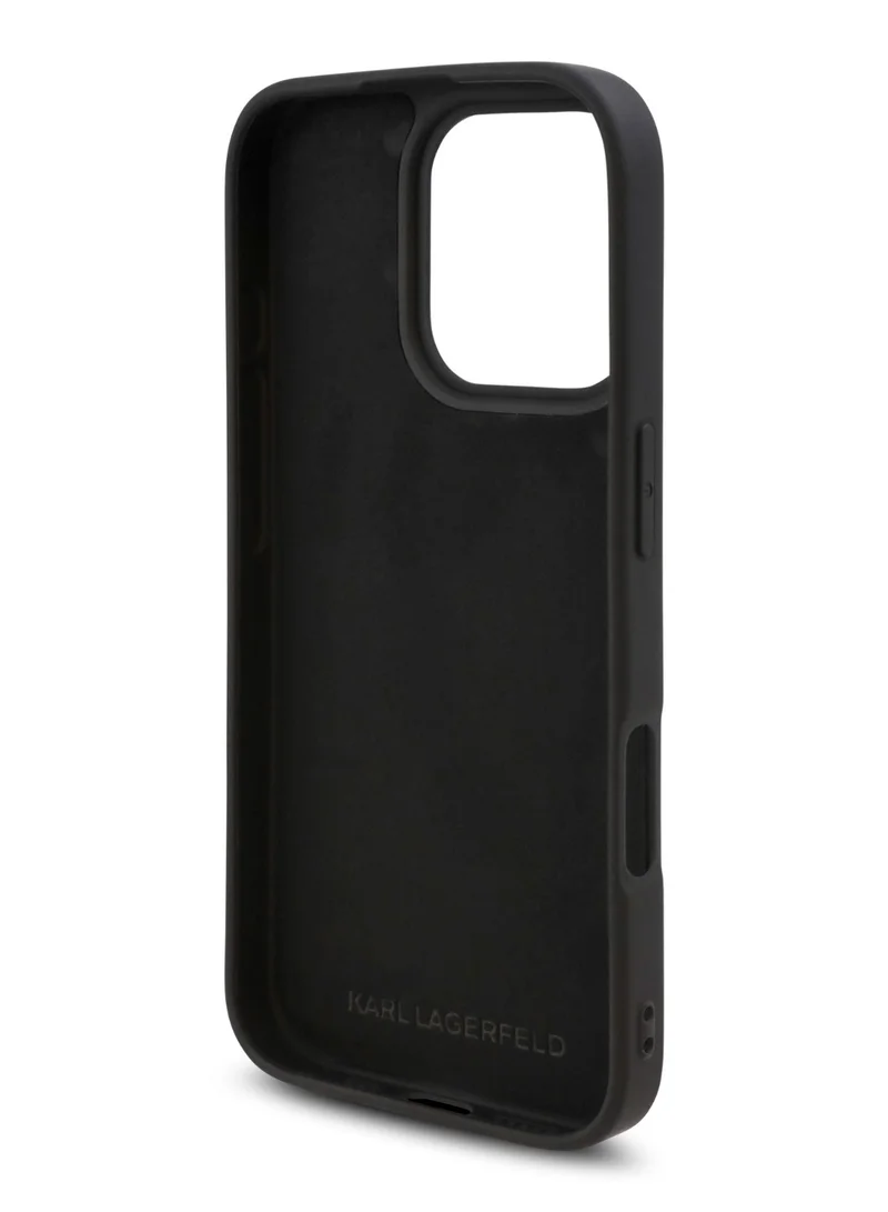 Karl Lagerfeld iPhone 16 Pro Max Case TPU Silicone Hard Cover with ikonik Graffiti Logo / Drop protection / Easy Snap-On Case / Lightweight Back Cover - Black