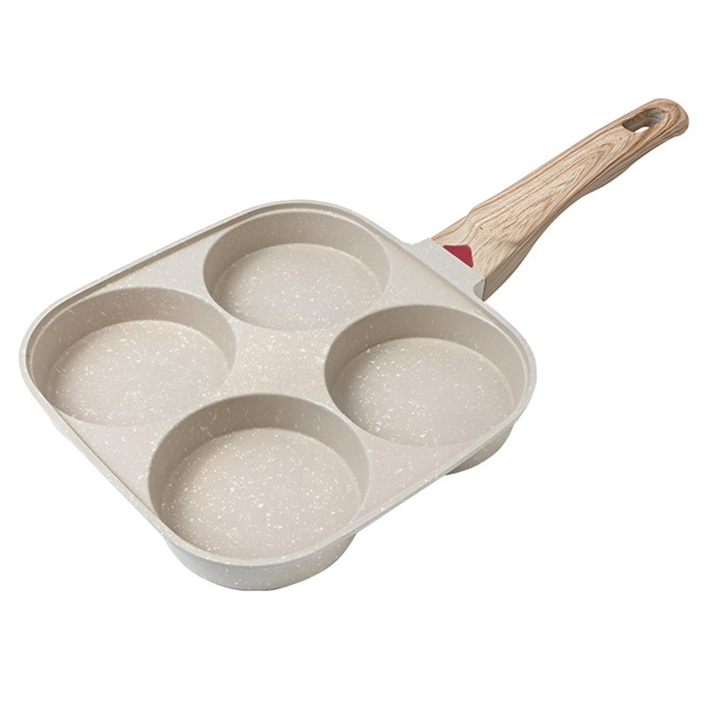 Egg Poacher - 4 Grid Non-Stick Frying Pan with Fast Heat Conduction for Omelet Breakfast Making Kitchen Cookware - Image 1