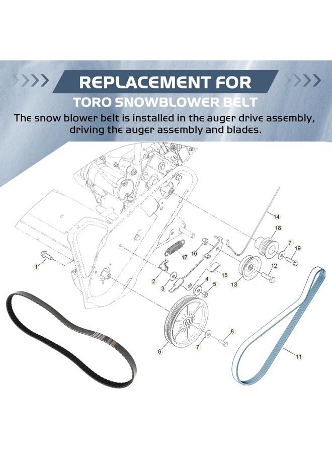TOSRWGLL 138-8723 Snowblower Belt Replacement for Toro 721 & 821 Power Clear Snow Blower 38752,38753,38754,38755,38756,38757,Snowblower Parts Drive Auger Belt - Image 4