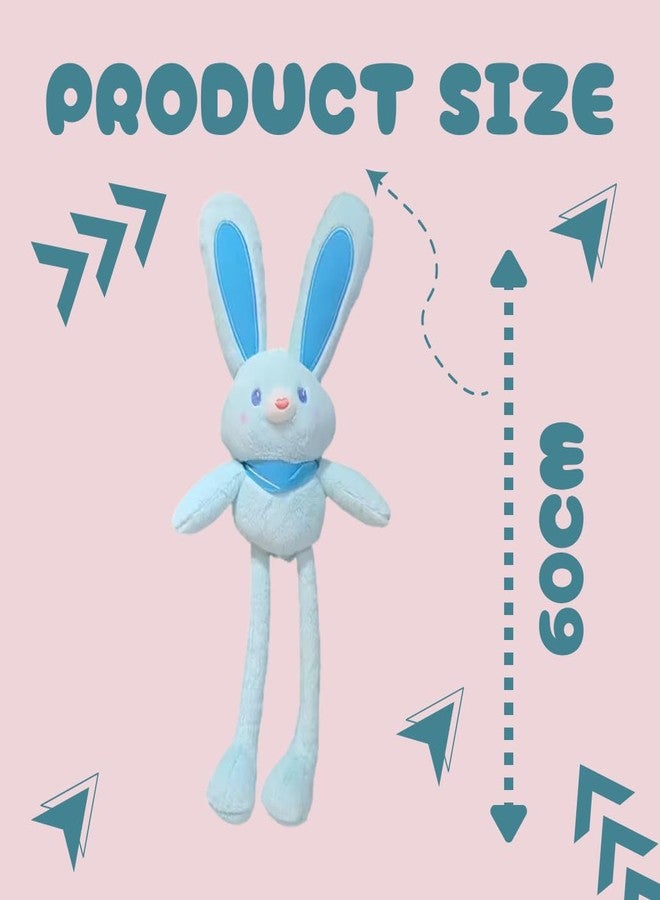 TechMax Solution Cute Blue Stretch Ear Bunny Plush - Image 3