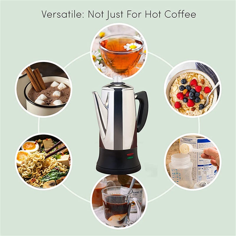 SOTECH Percolator Coffee Pot Electric Maker with Cool Touch Handle, Clear Brew Progress Knob(12 Cup) - Image 3