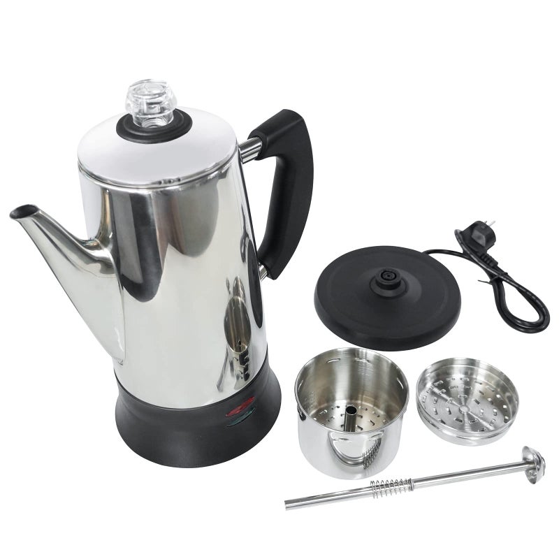 SOTECH Percolator Coffee Pot Electric Maker with Cool Touch Handle, Clear Brew Progress Knob(12 Cup) - Image 5