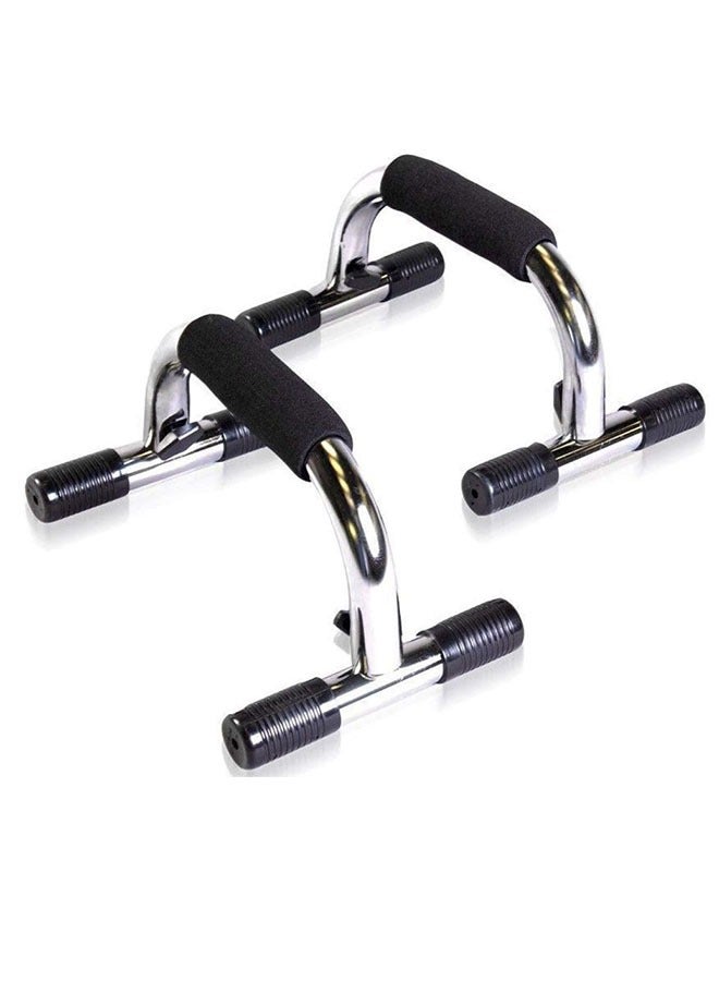 ZCM-HAPPY Stainless SteelPush Up Bar Stand Set (black/silver) - Image 1