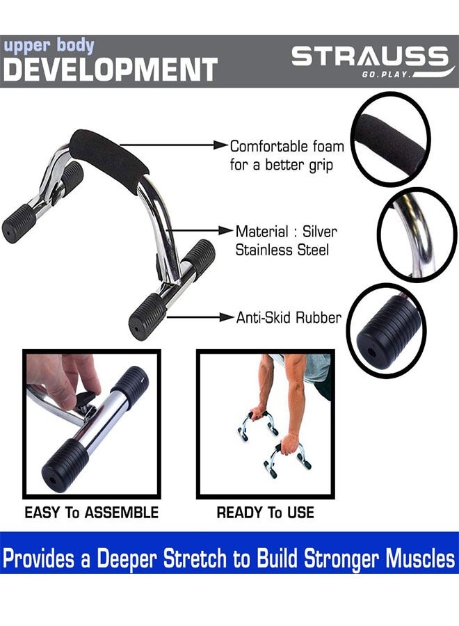 ZCM-HAPPY Stainless SteelPush Up Bar Stand Set (black/silver) - Image 5