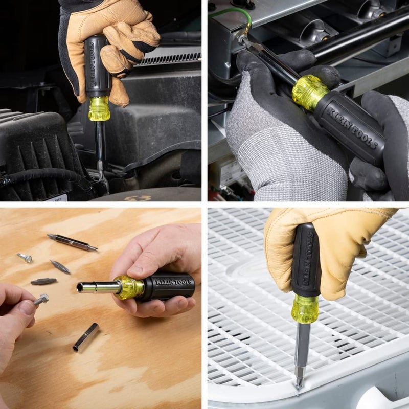 Klein Tools Klein Tools 32500 11-in-1 Screwdriver / Nut Driver Set, 8 Bits (Phillips, Slotted, Torx, Square), 3 Nut Driver Sizes, Cushion Grip Handle  - Image 5