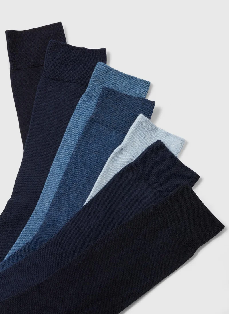 Matalan 7 Pack Blue Socks