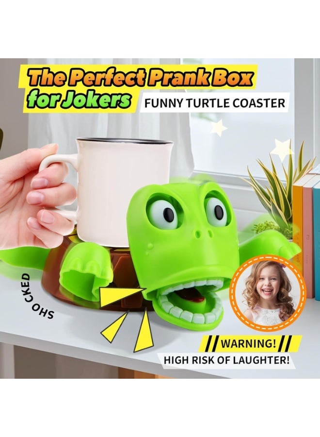 Generic Funny Turtle Cup Stand – Expression-Changing Mug Holder with Anti-Slip Base, Heat-Resistant Coaster Stand for Coffee & Tea Cups – Cute Desk Accessory – Green – 1pcs - Image 3