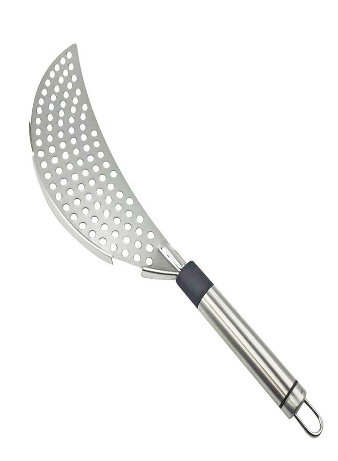 Virello Crescent Pot Strainer Stainless Steel Handheld, Versatile Kitchen Tool for Draining Spaghetti, Noodles, Vegetables, and Fruits - Image 1
