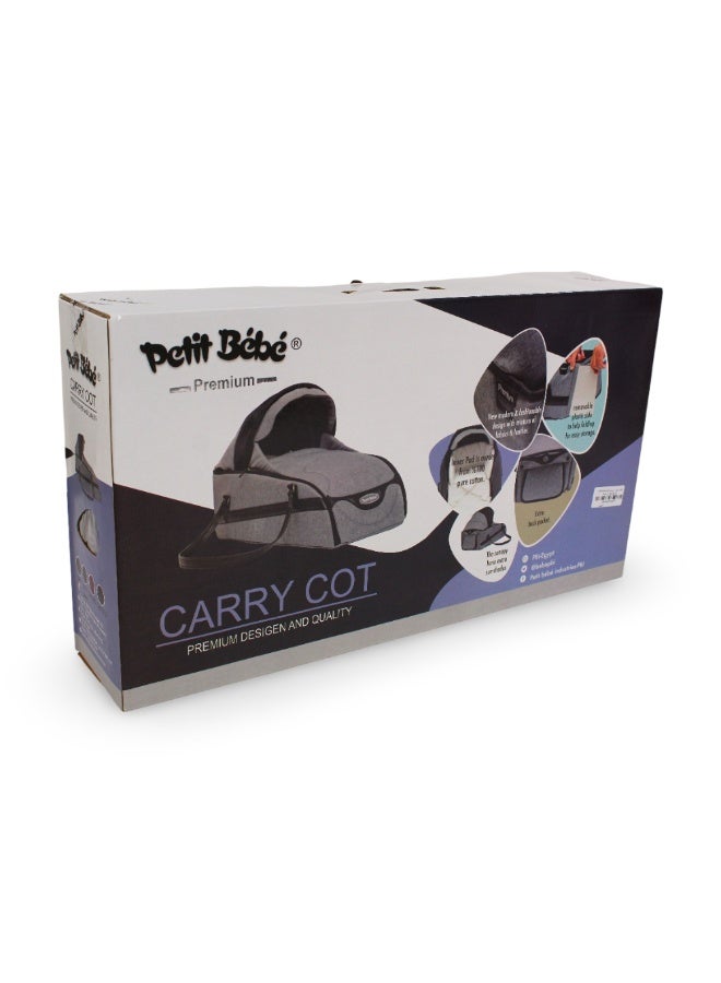 Petit Bebe Premium Carrycot – Foldable Linen Design - Image 1