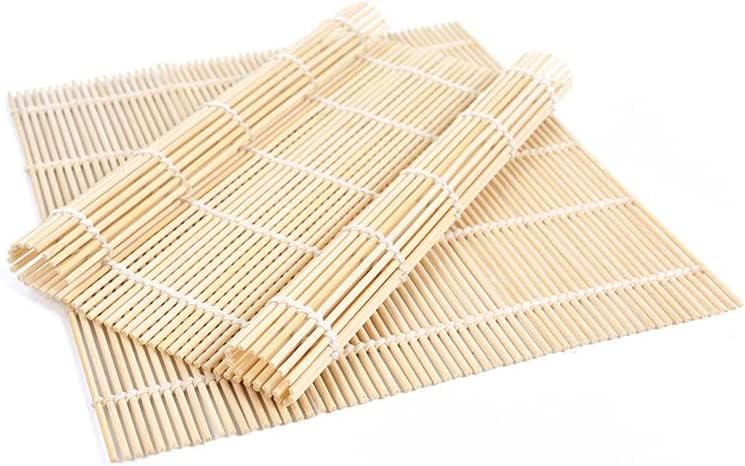 Olrada Natural Bamboo Sushi Mat (Set of 2/Piece, Bamboo Wood) - Image 1