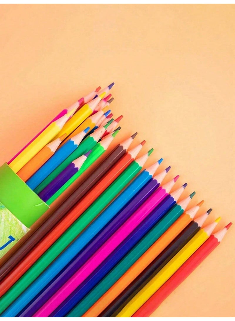 قرطاسية المدرسة اقلام تلوين رصاص للرسم والتلوين قرطاسية الاطفال للمدرسة والأنشطة الفنية 18 لون - Image 4