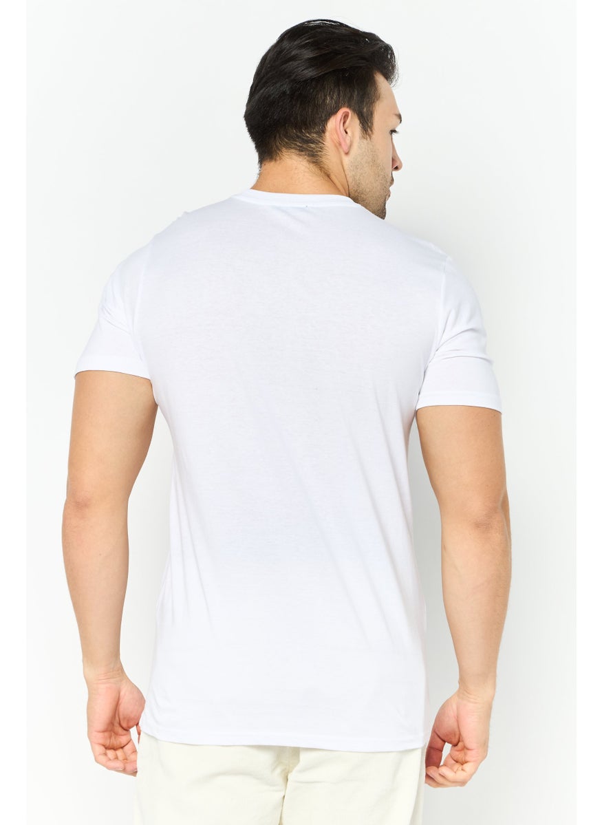 Cavalli Class Men Crew Neck Short Sleeve Graphic Print T-Shirt, White Combo  - Image 2