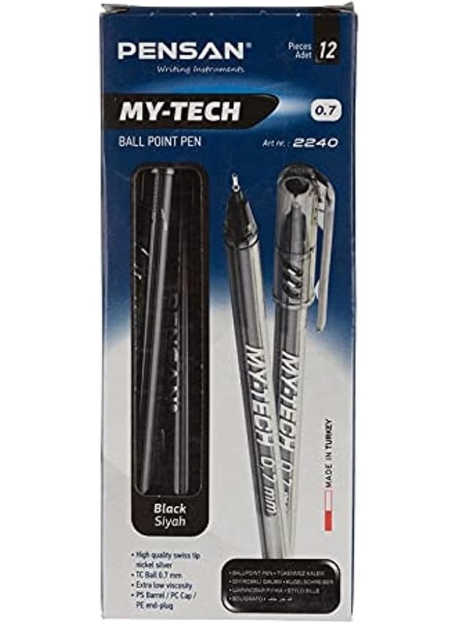 بينسان مجموعة أقلام ماي-تيك من بينسان، 12 قلمًا، أسود