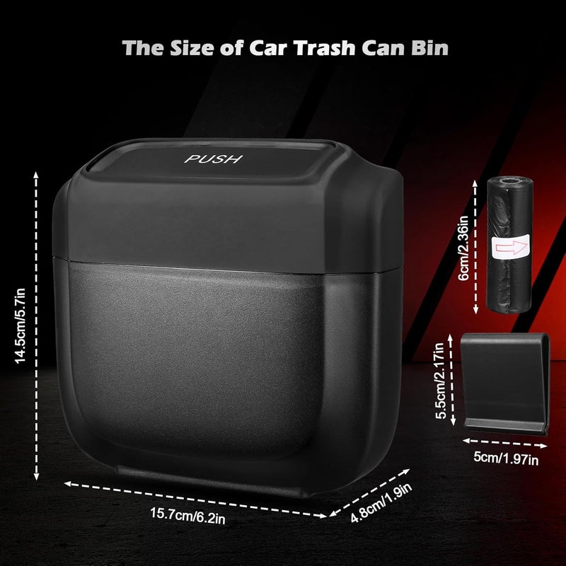 Zocipro Upgrade Car Trash Can with Lid - Mini All-in-one Rubbish Bin with 4 Trash Bags - Image 3