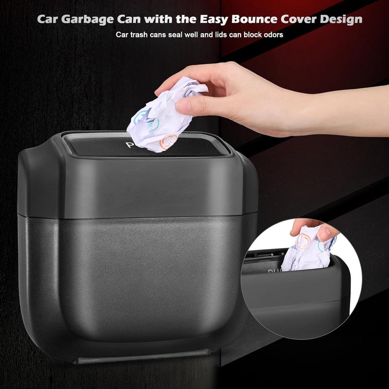 Zocipro Upgrade Car Trash Can with Lid - Mini All-in-one Rubbish Bin with 4 Trash Bags - Image 5