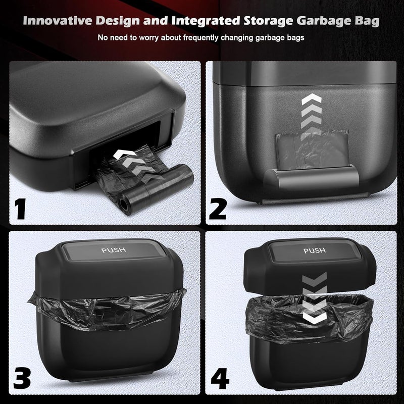 Zocipro Upgrade Car Trash Can with Lid - Mini All-in-one Rubbish Bin with 4 Trash Bags - Image 4