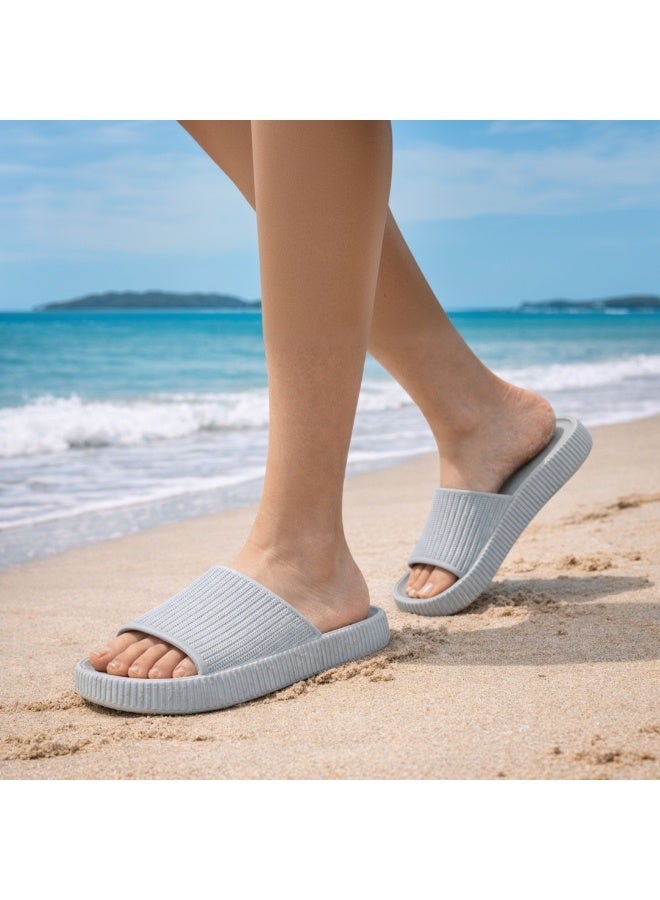 Cloud Slides Sandals, Waterproof PVC Slippers, Non-Slip Durable, Lightweight Cushioned Shower Pool Bathroom House Slides - Image 4