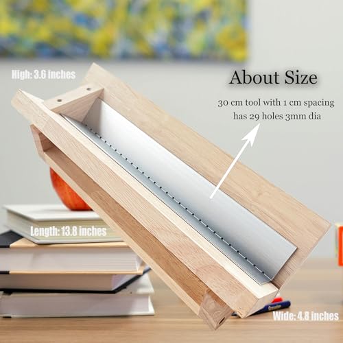 NewEle Bookbinding Punching Cradle with Aluminum Piercing Guide, with a Wooden-Handled Awl, Signature Punching Tool Set for Bookbinding Kit, for Book DIY Crafts, Polished Smooth Surface, Easy to Use Guide - Image 2
