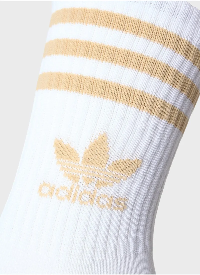 adidas Originals 3 Pack 3 Stripe Crew Socks