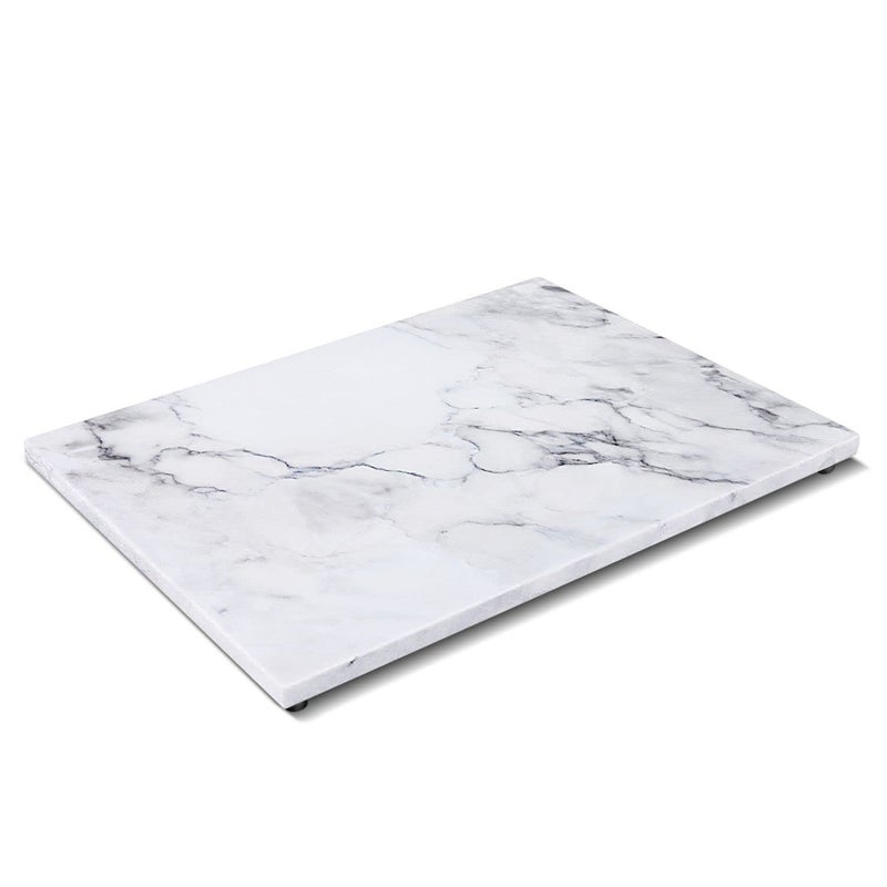 Flexzion Marble Cutting Board 114 x 153 Inch Grayish White Rectangular Serving Marble Slab for Charcuterie Pastry Baking Trivet NonStick Heat Resistant Cutting Board